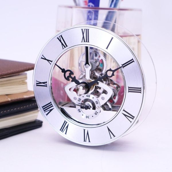 Metal See-through Quartz Clock Gear Clock DIY Accessories 97mm Silver Clock Head - Image 3