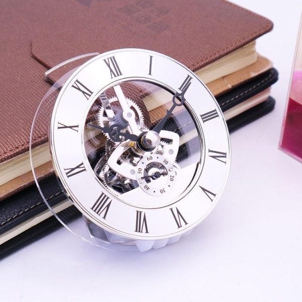 Metal See-through Quartz Clock Gear Clock DIY Accessories 97mm Silver Clock Head - Image 4