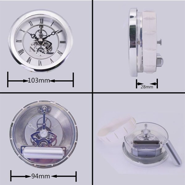 Metal See-through Quartz Clock Gear Clock DIY Accessories 103mm Silver Clock Head - Image 2