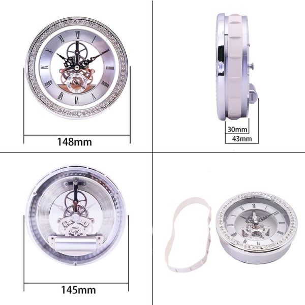 Metal See-through Quartz Clock Gear Clock DIY Accessories 148mm Silver Clock Head - Image 2