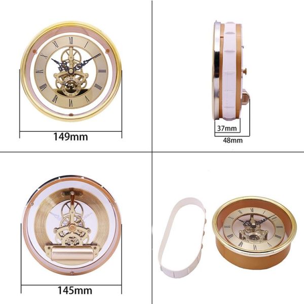 Metal See-through Quartz Clock Gear Clock DIY Accessories 149mm Golden Clock Head - Image 2