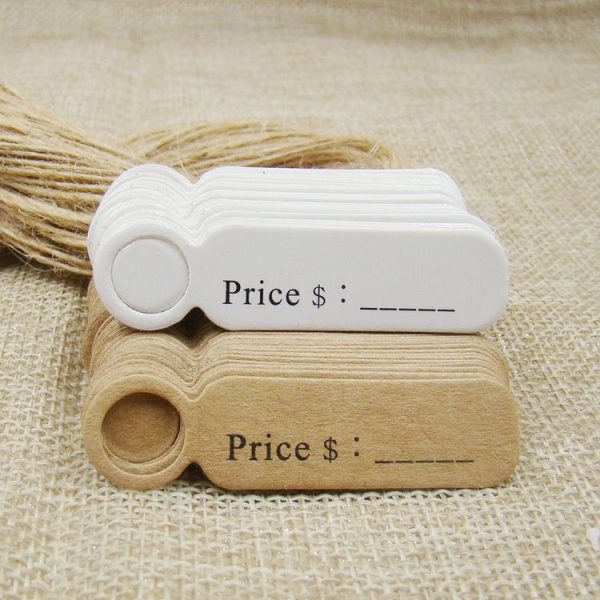 100pcs / Set Small Retro Baking Label DIY Jewelry Price Tag Bookmark Gift Card, Specification: Thankyou Cowhide - Image 3
