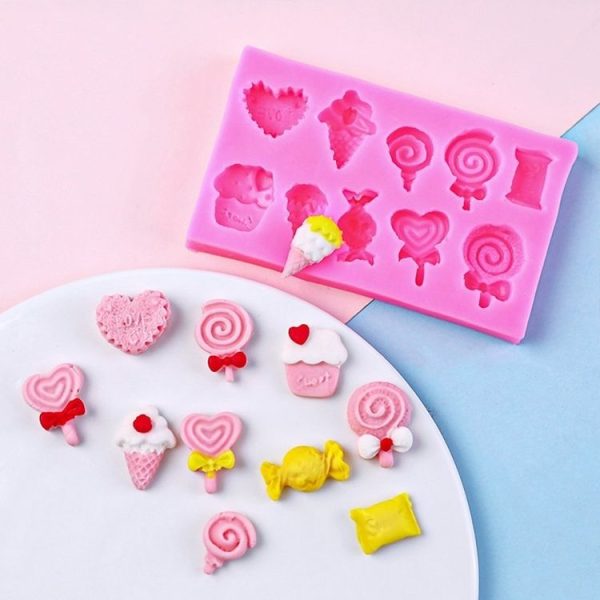 G114 Candy Lollipop Ice Cream Shape Silicone Mold Chocolate Biscuits Cake Decoration - Image 4
