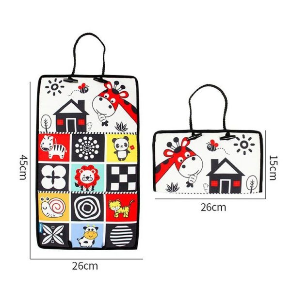 Baby Hanging Toy Foldable Baby Vision Training Pattern Mirror (Black Red) - Image 3