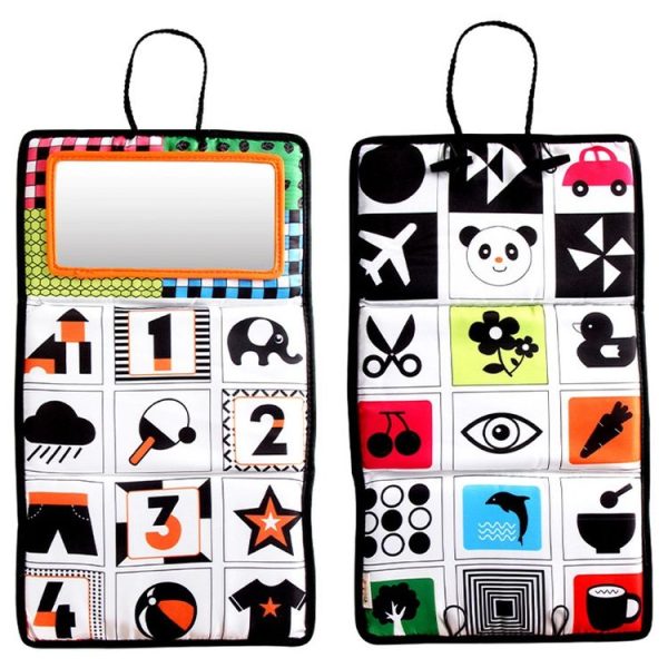 Baby Hanging Toy Foldable Baby Vision Training Pattern Mirror (Black Red) - Image 4