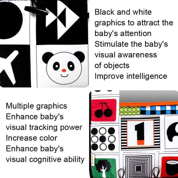 Baby Hanging Toy Foldable Baby Vision Training Pattern Mirror (Black Red) - Image 5