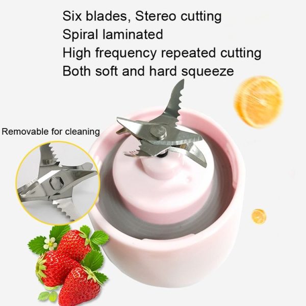 10 PCS CA-AD540 Portable Electric Juice Cup Six-blade Teeth Blade - Image 3