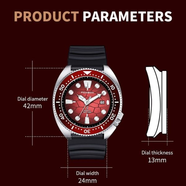 FOXBOX FB0025 Alloy Calendar Watch Luminous Waterproof Rotatable Quartz Watch (Green) - Image 3