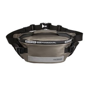 HAOSHUAI Outdoor Running Waist Bag With Reflecting Strip Chest Bag (1100-6 Khaki)