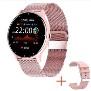 BW0223 Heart Rate / Blood Oxygen / Blood Pressure Monitoring Bluetooth Smart Calling Watch, Color: Mesh Pink
