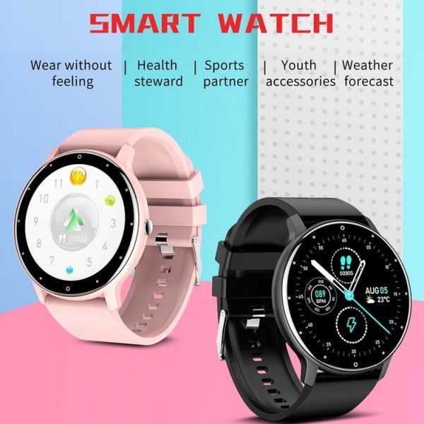 BW0223 Heart Rate / Blood Oxygen / Blood Pressure Monitoring Bluetooth Smart Calling Watch, Color: Mesh Pink - Image 2