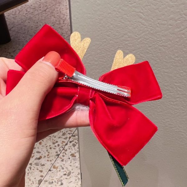 Christmas Gold Velvet Headdress Duckbill Clip, Color: LD113 Antler Hat Clip - Image 3