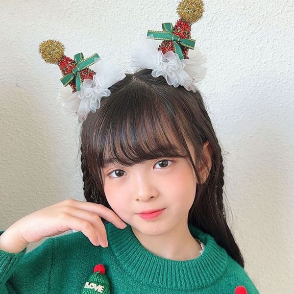 Christmas Gold Velvet Headdress Duckbill Clip, Color: LD113 Antler Hat Clip - Image 6