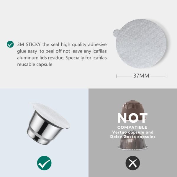 120 PCS / Bag iCafilas Disposable Coffee Capsule Aluminum Foil Self-adhesive Closure Film - Image 2