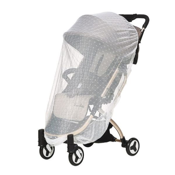 Full Cover Folding Mosquito Net Plus Encrypted Stroller Mosquito Net (White) - Image 2