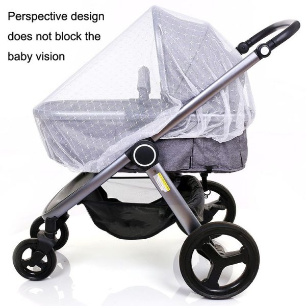Full Cover Folding Mosquito Net Plus Encrypted Stroller Mosquito Net (White) - Image 5