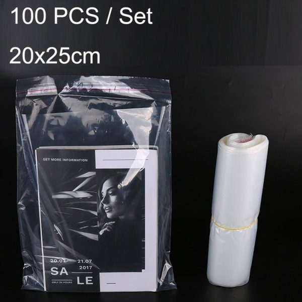 100 PCS / Set PE Clothing Packaging Bag Transparent Self-Stick Bag Jewelry Plastic Sealed Bag, Size:, Specification: 20x25cm