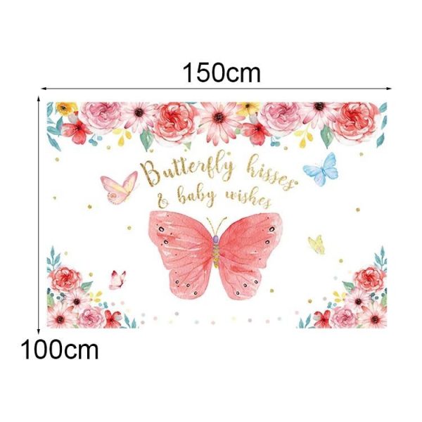 1.5m X 1m Butterfly Pattern Photography Backdrop Birthday Party Decoration Background Cloth (MDZ00509) - Image 3