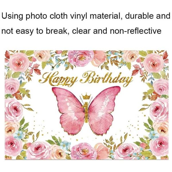 1.5m X 1m Butterfly Pattern Photography Backdrop Birthday Party Decoration Background Cloth (MDZ00509) - Image 4