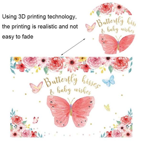 1.5m X 1m Butterfly Pattern Photography Backdrop Birthday Party Decoration Background Cloth (MDZ00509) - Image 5