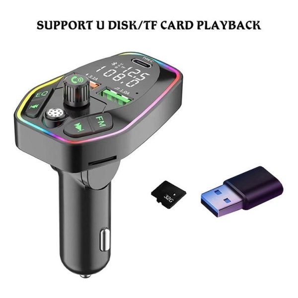 Q9 Car Bluetooth MP3 With TYPE-C Port PD Charging FM Transmitter - Image 3