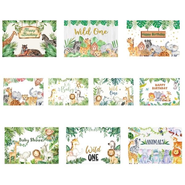 MDM07470 1.5m x 1m Animal Forest Cartoon Birthday Party Banquet Decoration Photo Background Cloth - Image 2