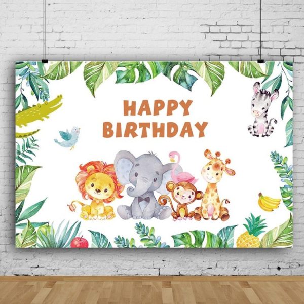 MDM07470 1.5m x 1m Animal Forest Cartoon Birthday Party Banquet Decoration Photo Background Cloth - Image 5