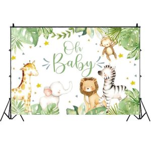 MDN13326 1.5m x 1m Animal Forest Cartoon Birthday Party Banquet Decoration Photo Background Cloth