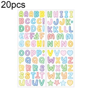 20pcs ZPKTZM Children Cartoon Colorful Letters Stickers DIY Lunch Box Waterproof Sticker (136x186mm)