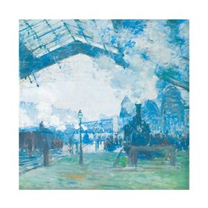 Vintage Painting Series Non-sticky Note Book Handbook Material Paper (Monet San Lazar Railway Station)