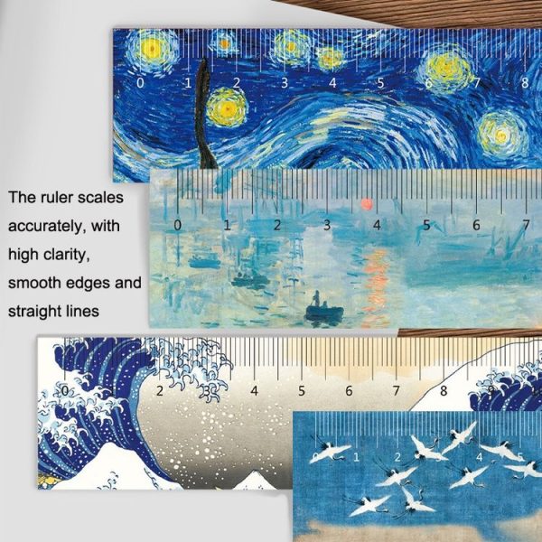 5pcs 15cm Acrylic Straight Ruler Painting Hand Account Tool Student Ruler (Sunrise) - Image 4