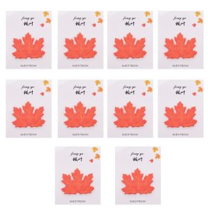 10pcs F073 Cute Small Fresh Leaves Sticky Notes Handbook Decorative Stickers (Maple Leaf)