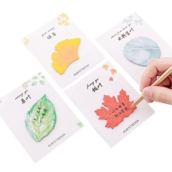 10pcs F073 Cute Small Fresh Leaves Sticky Notes Handbook Decorative Stickers (Maple Leaf) - Image 2