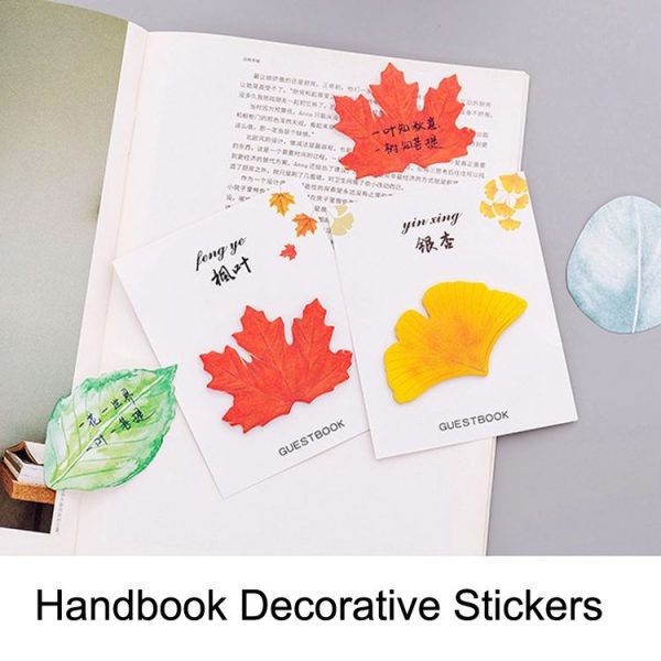 10pcs F073 Cute Small Fresh Leaves Sticky Notes Handbook Decorative Stickers (Maple Leaf) - Image 4
