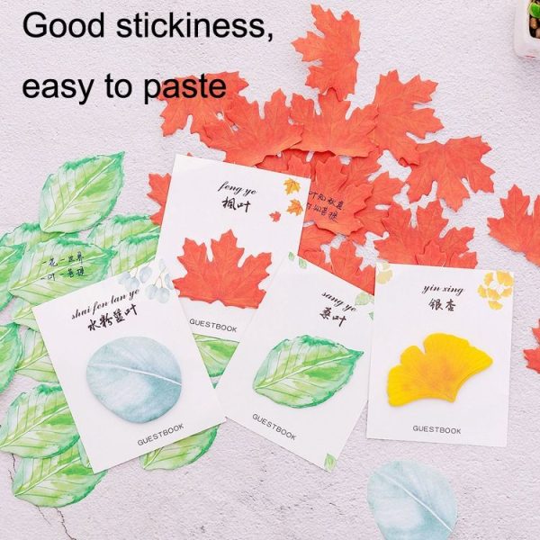 10pcs F073 Cute Small Fresh Leaves Sticky Notes Handbook Decorative Stickers (Maple Leaf) - Image 6
