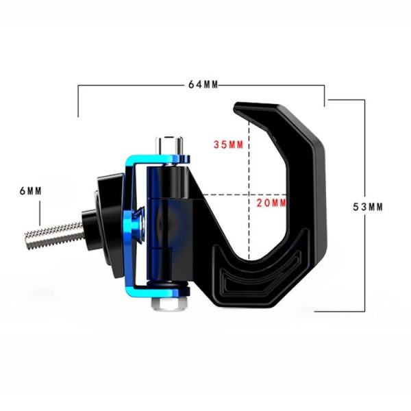 Motorcycle Electric Bike Item Movable Double Hooks Aluminum Helmet Hanger Modification Accessories (Black) - Image 6