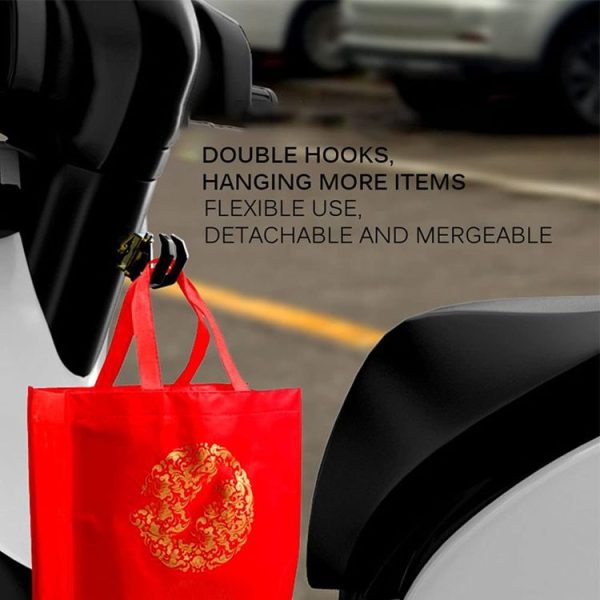 Motorcycle Electric Bike Item Movable Double Hooks Aluminum Helmet Hanger Modification Accessories (Black) - Image 8