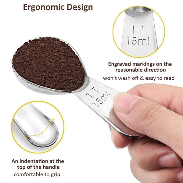 YG-MC12 304 Thickened Stainless Steel Coffee Spoon Scales Scaling Spoon, Specification: Small - Image 5
