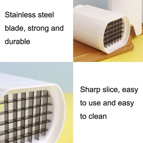 YG-PC01 44 Grid Potato Cutter Fast Stainless Steel Fries Cut With Cover (White) - Image 3