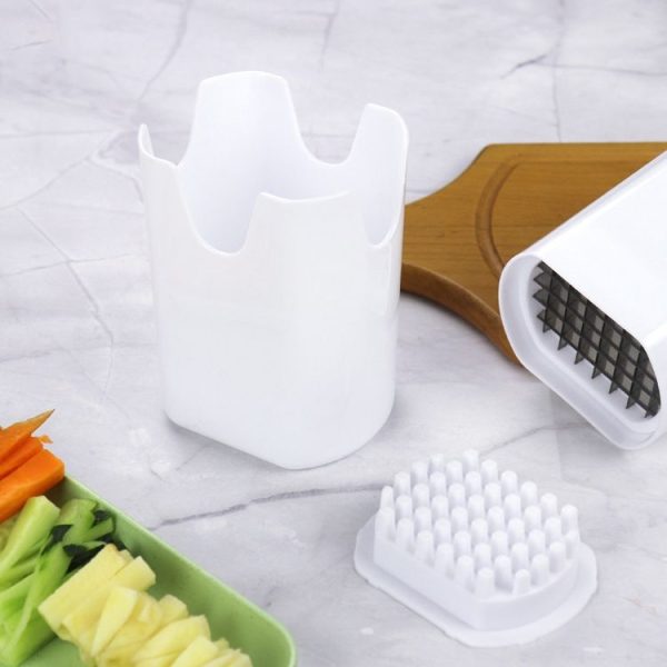 YG-PC01 44 Grid Potato Cutter Fast Stainless Steel Fries Cut With Cover (White) - Image 5