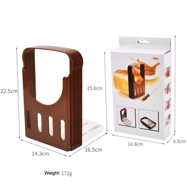Home Baking Tool Bread Loaf Toast Kitchen Slicer Cutter (Brown) - Image 3