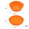 Air Fryer Grill Mat High Temperature Resistant Silicone Baking Tray, Specification: Round Orange - Image 2