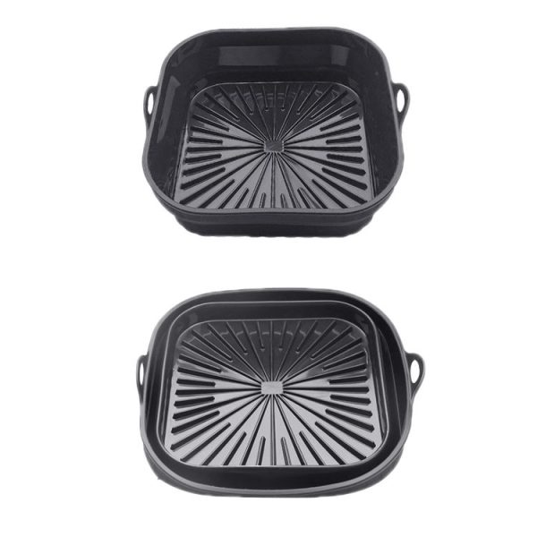 Air Fryer Grill Mat High Temperature Resistant Silicone Baking Tray, Specification: Square Black
