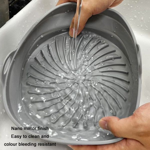 Air Fryer Grill Mat High Temperature Resistant Silicone Baking Tray, Specification: Square Black - Image 5