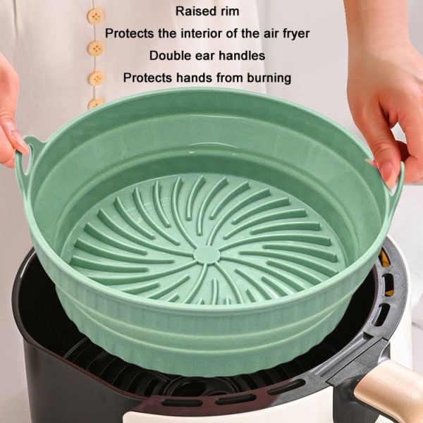 Air Fryer Grill Mat High Temperature Resistant Silicone Baking Tray, Specification: Square Gray - Image 4