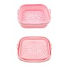 Air Fryer Grill Mat High Temperature Resistant Silicone Baking Tray, Specification: Square Pink