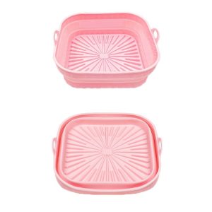 Air Fryer Grill Mat High Temperature Resistant Silicone Baking Tray, Specification: Square Pink