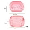 Air Fryer Grill Mat High Temperature Resistant Silicone Baking Tray, Specification: Square Pink - Image 2