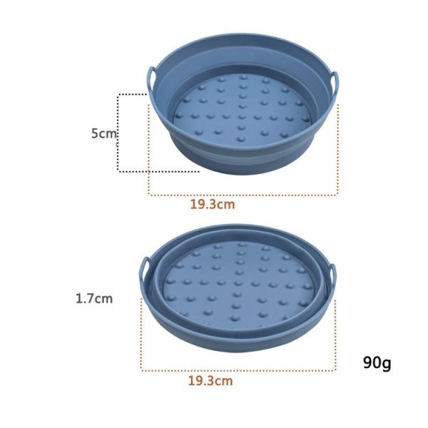 Air Fryer Grill Mat High Temperature Resistant Silicone Baking Tray, Specification: Small Round Dark Blue - Image 2