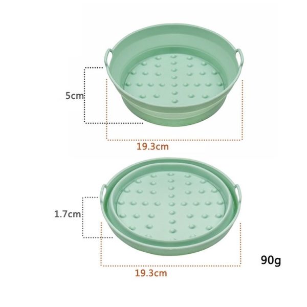 Air Fryer Grill Mat High Temperature Resistant Silicone Baking Tray, Specification: Small Round Green - Image 2